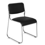 Black guest chair KOLTA with padding and chrome frame by hjh OFFICE – 360-degree view (front three-quarter view 40°)