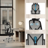 Adjustable headrest and backrest of the Professional Office Chair RALOO PRO by hjh OFFICE