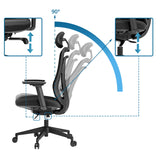 Armrest height adjustment and backrest tilt of the Professional Office Chair Vivadapt by hjh OFFICE
