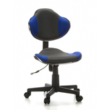 Grey-blue Swivel Chair – Children KIDDY GTI-2 with mesh back and five-caster base by hjh OFFICE – 360-degree view (front view 20°)