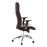 Dark brown Luxury Executive Chair MURANO 20 with armrests and five-caster base by hjh OFFICE – 360-degree view (side profile 100°)