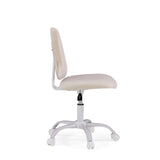 Side view of Lumikid children's swivel chair in beige with white star base and castors by hjh OFFICE
