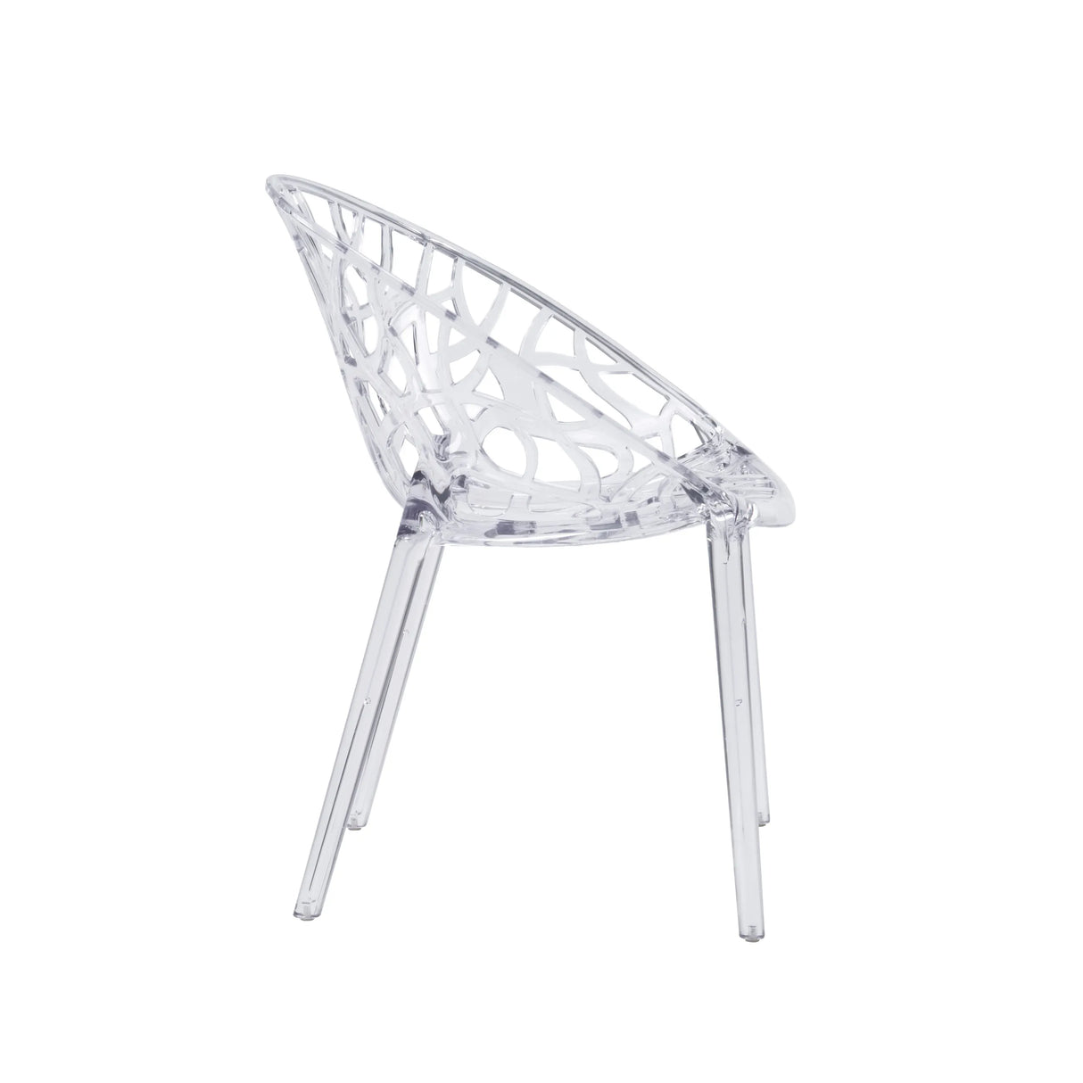 Transparent Four-legged chair Artifo T with a perforated seat shell and four legs by hjh LIVING