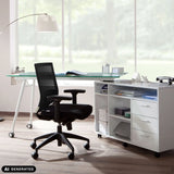 Professional Office Chair PORTO BASE in black with mesh backrest and armrests by hjh OFFICE (AI-generated image)
