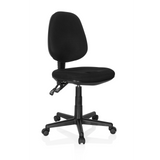 Black Home Office Chair CITY 25 with mesh back and five-caster base by hjh OFFICE – 360-degree view (front three-quarter view 40°)