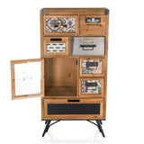 CONTINENTO S wooden sideboard in dark brown with various drawers and an open shelf by hjh LIVING