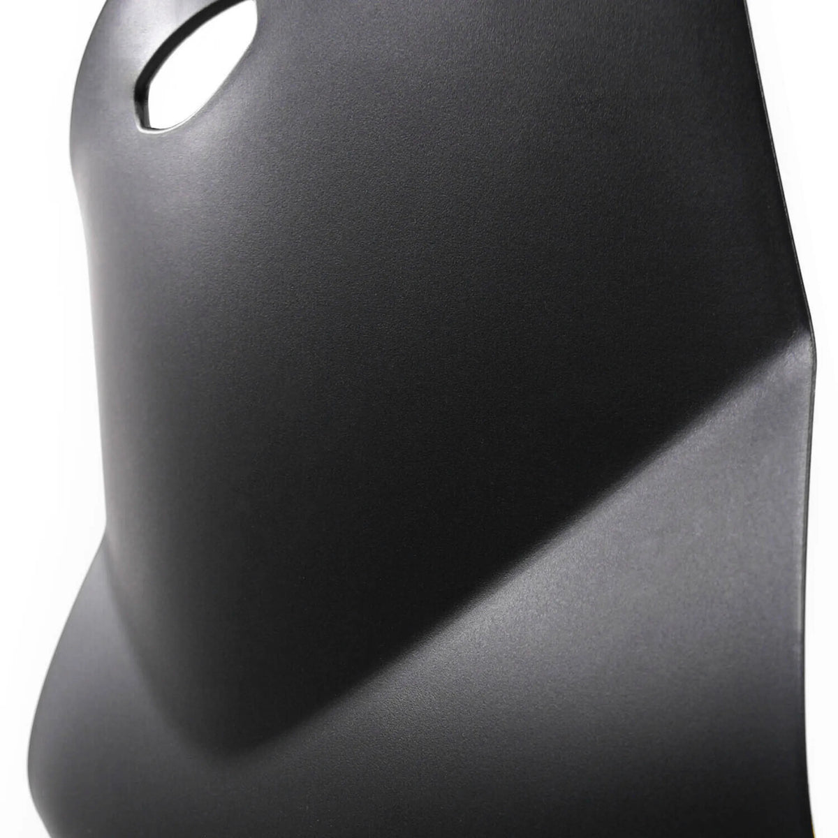 Black plastic backrest with handle opening of the Four-legged chair T36 V by hjh OFFICE