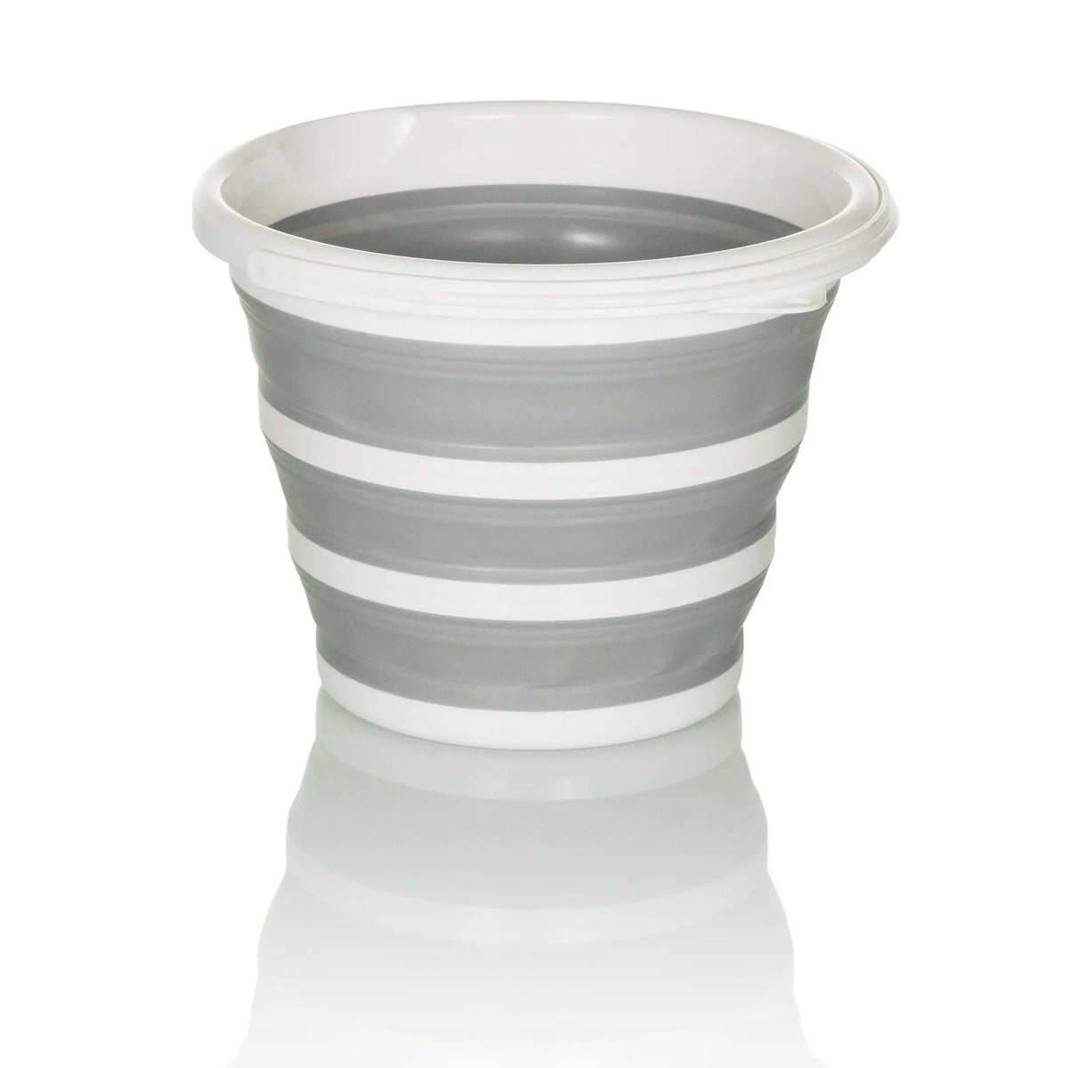 Grey-white Folding container CLEAN SILR with fold structure and white rim by hjh OFFICE – 360-degree view (rear view 180°)