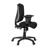 Black Professional Office Chair ZENIT BASE with armrests and five-caster base by hjh OFFICE – 360-degree view (side profile 80°)