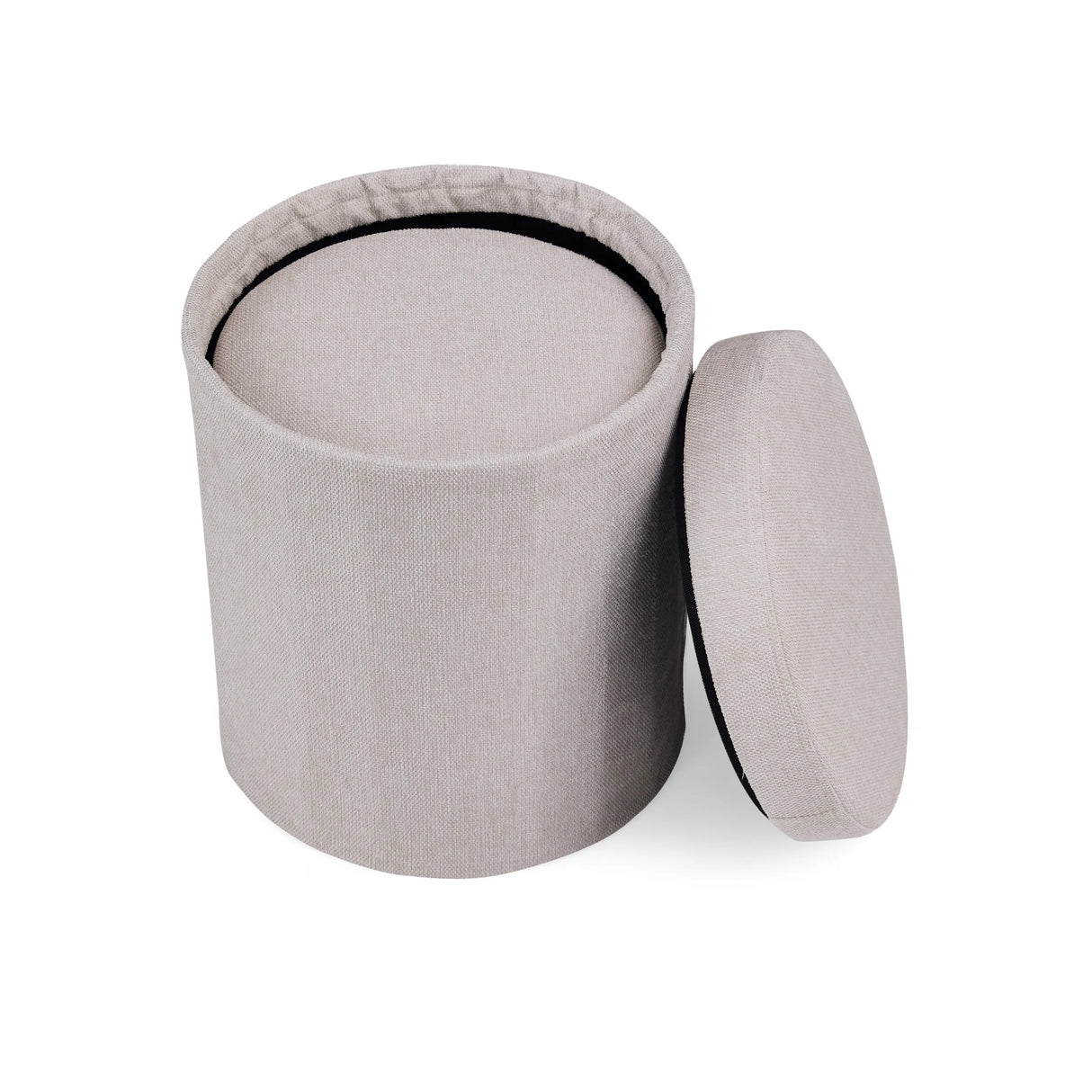 Open Nestup 1 side table with integrated storage and removable lid in light grey by hjh LIVING
