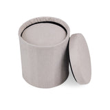 Open Nestup 1 side table with integrated storage and removable lid in light grey by hjh LIVING