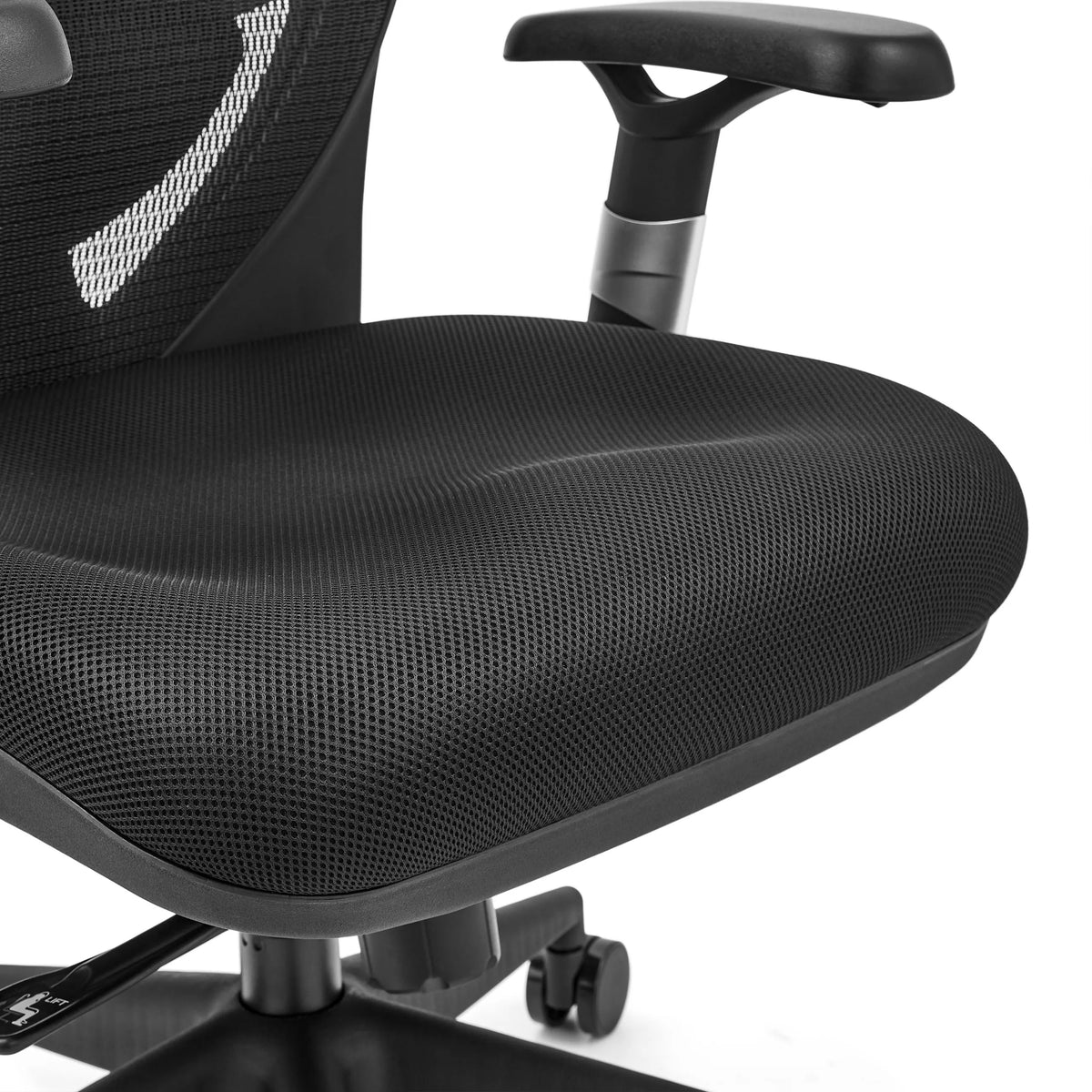 Black braided seat of the high end office chair VENUS BASE by hjh OFFICE