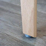 Wooden leg with grey glider of the Upholstered chair SCANDI TED by hjh LIVING