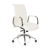 Cream white Professional Executive Chair ASPERA 10 with armrests and five-caster base by hjh OFFICE – 360-degree view (front three-quarter view 40°)