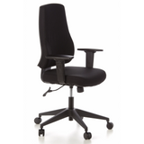 Black Professional Office Chair PRO-TEC 100 with armrests and five-caster base by hjh OFFICE – 360-degree view (front three-quarter view 60°)