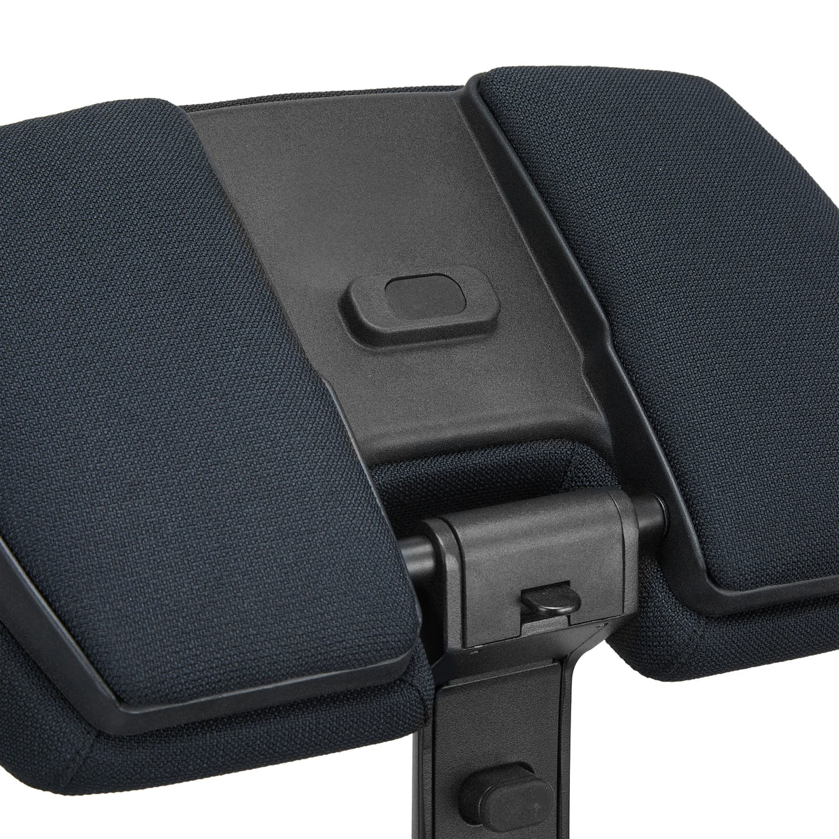 Padded knee rest of the EvoShift kneeling chair in black with a black frame by hjh OFFICE