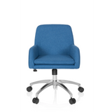 Blue Home Office Chair SHAKE 400 with armrests and five-caster base by hjh OFFICE – 360-degree view (front view 0°)