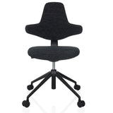 Black Professional Office Chair PALIANO with padding and five-caster base by hjh OFFICE – 360-degree view (front view 0°)