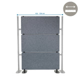 Width adjustment from 103 - 159 cm of the Partition wall FLEXMIUT EXTEND in grey by hjh OFFICE