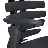 Black armrest of the ERGO LINE II Professional Office Chair in front of the segmented backrest by hjh OFFICE