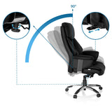 Recline function up to 90 degrees of the Luxury Executive Chair PRADO in black by hjh OFFICE