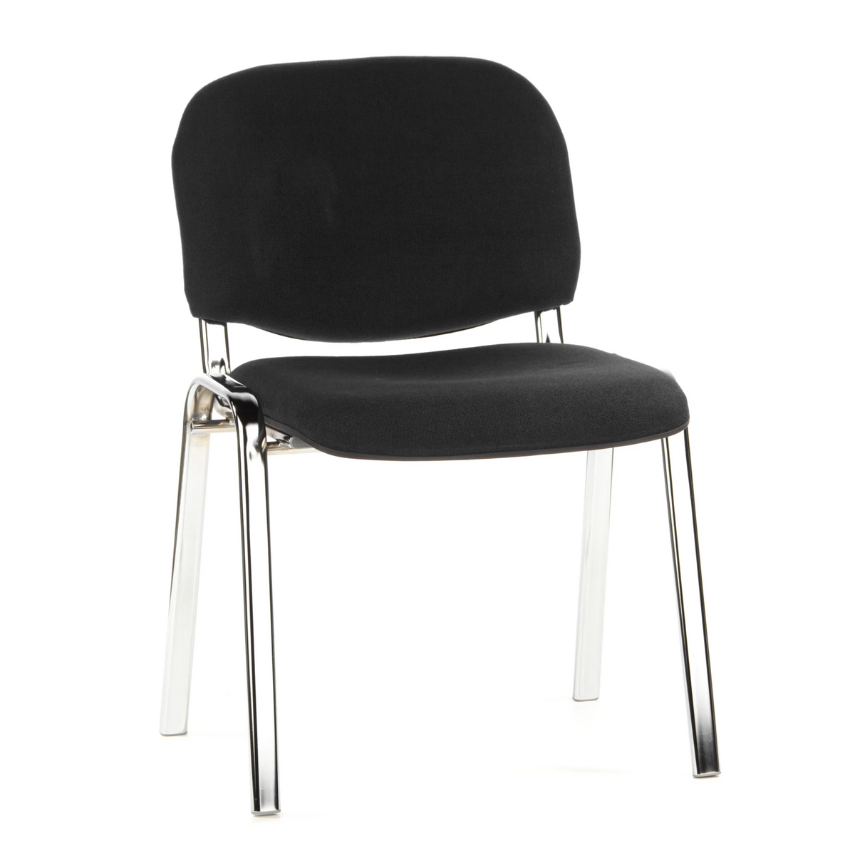 Black Four-legged chair XT 600 C with padded seat and backrest by hjh OFFICE – 360-degree view (front view 20°)