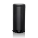 Black Wastepaper CLEAN STEP with lid and foot pedal by hjh OFFICE – 360-degree view (front view 0°)