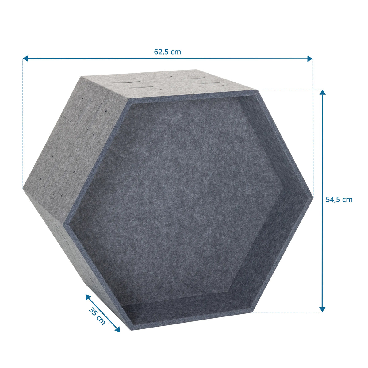 Dimensional drawing of the Partition wall FLEXMIUT STORE B with 62.5 × 54.5 cm by hjh OFFICE