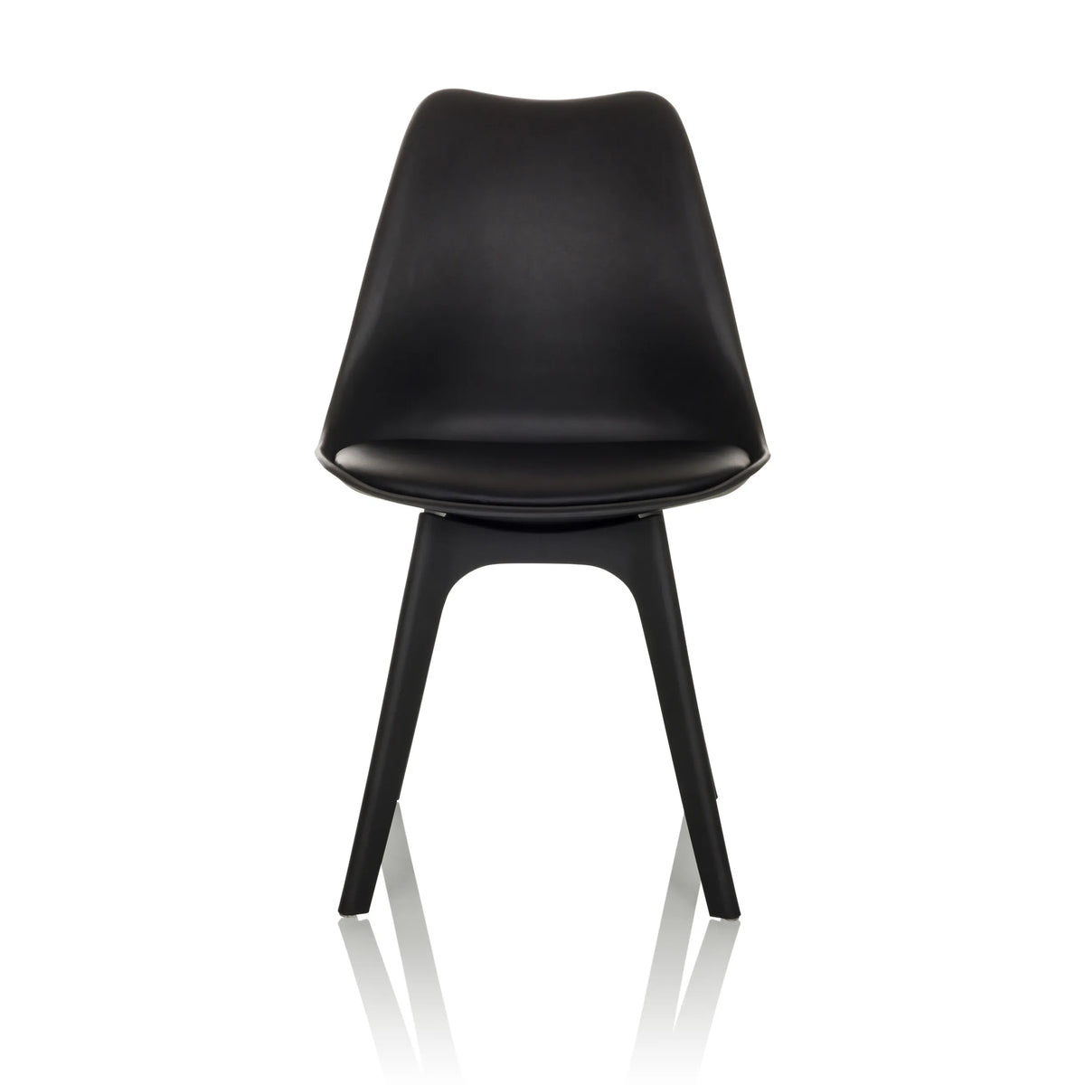 Black Shell chair SCANDI P with four legs by hjh OFFICE – 360-degree view (front view 0°)