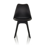 Black Shell chair SCANDI P with four legs by hjh OFFICE – 360-degree view (front view 0°)