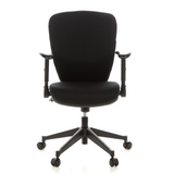 Black Professional Office Chair TRAFFIC 20 with armrests and five-caster base by hjh OFFICE – 360-degree view (front view 0°)