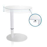 Height-adjustable tabletop of the STAND III standing desk in white by hjh OFFICE