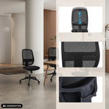 Height-adjustable backrest and mesh fabric of the Professional Office Chair Minoro B by hjh OFFICE (AI-generated image)