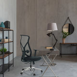 Black Professional Office Chair AZURRO B with mesh backrest and armrests by hjh OFFICE