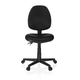 Black Home Office Chair CITY 25 with mesh back and five-caster base by hjh OFFICE – 360-degree view (front view 0°)