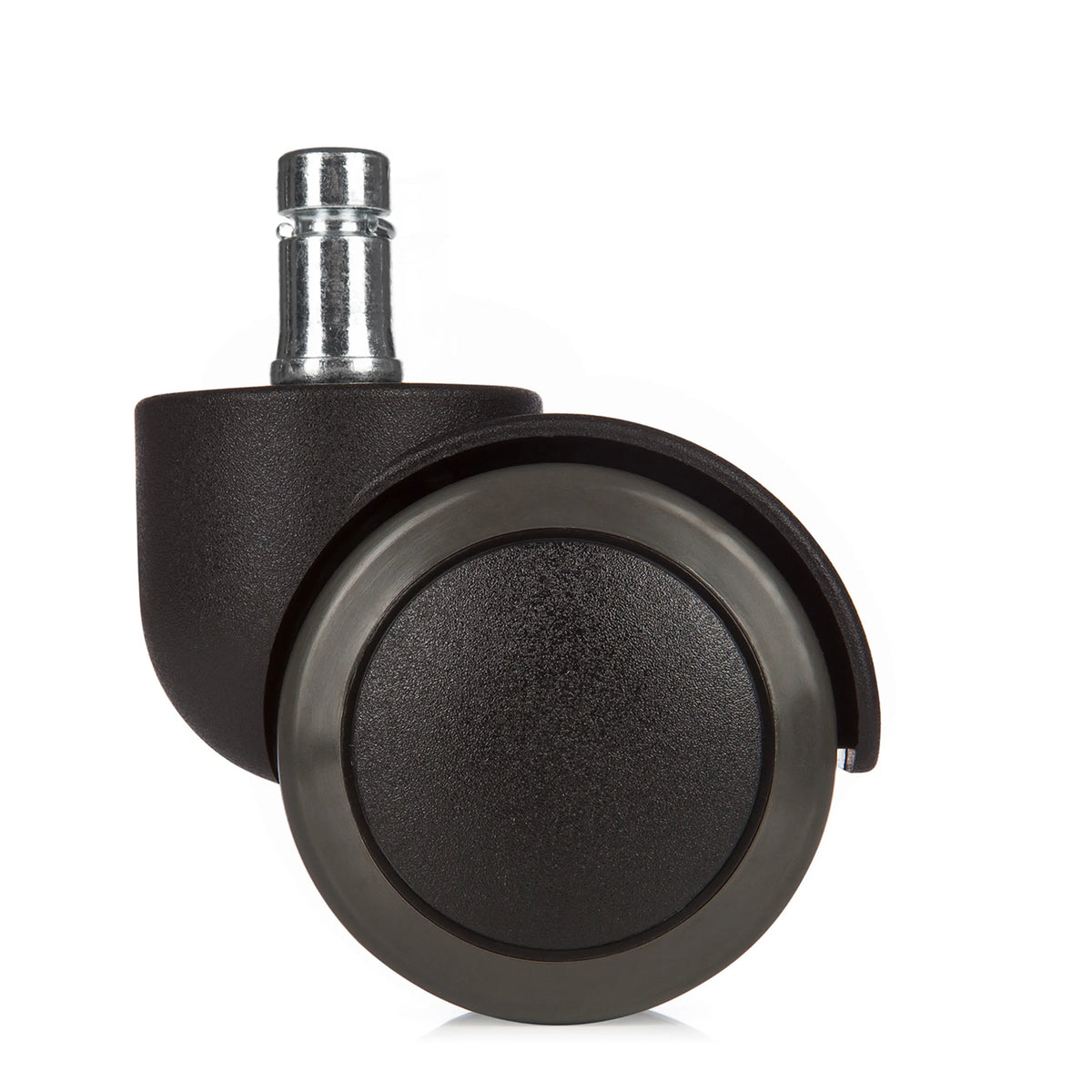 Black castors 5x ROLO No-Noise 11mm/50mm for hard floors with metal pin by hjh OFFICE