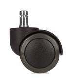 Black castors 5x ROLO No-Noise 11mm/50mm for hard floors with metal pin by hjh OFFICE