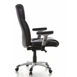 Black Professional Executive Chair EMBASSY 200 with armrests and five-caster base by hjh OFFICE – 360-degree view (side profile 100°)