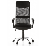 Black Home Office Executive Chair ARTON 20 with mesh back and five-caster base by hjh OFFICE – 360-degree view (front view 0°)