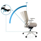 Backrest tilt adjustment of the Professional Office Chair PURE WHITE with a 90° angle by hjh OFFICE