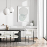 White upholstered chair TEDIO with black metal legs in a modern living environment by hjh OFFICE