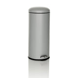 Grey wastepaper CLEAN VIII with lid and foot pedal by hjh OFFICE – 360-degree view (front view 15°)