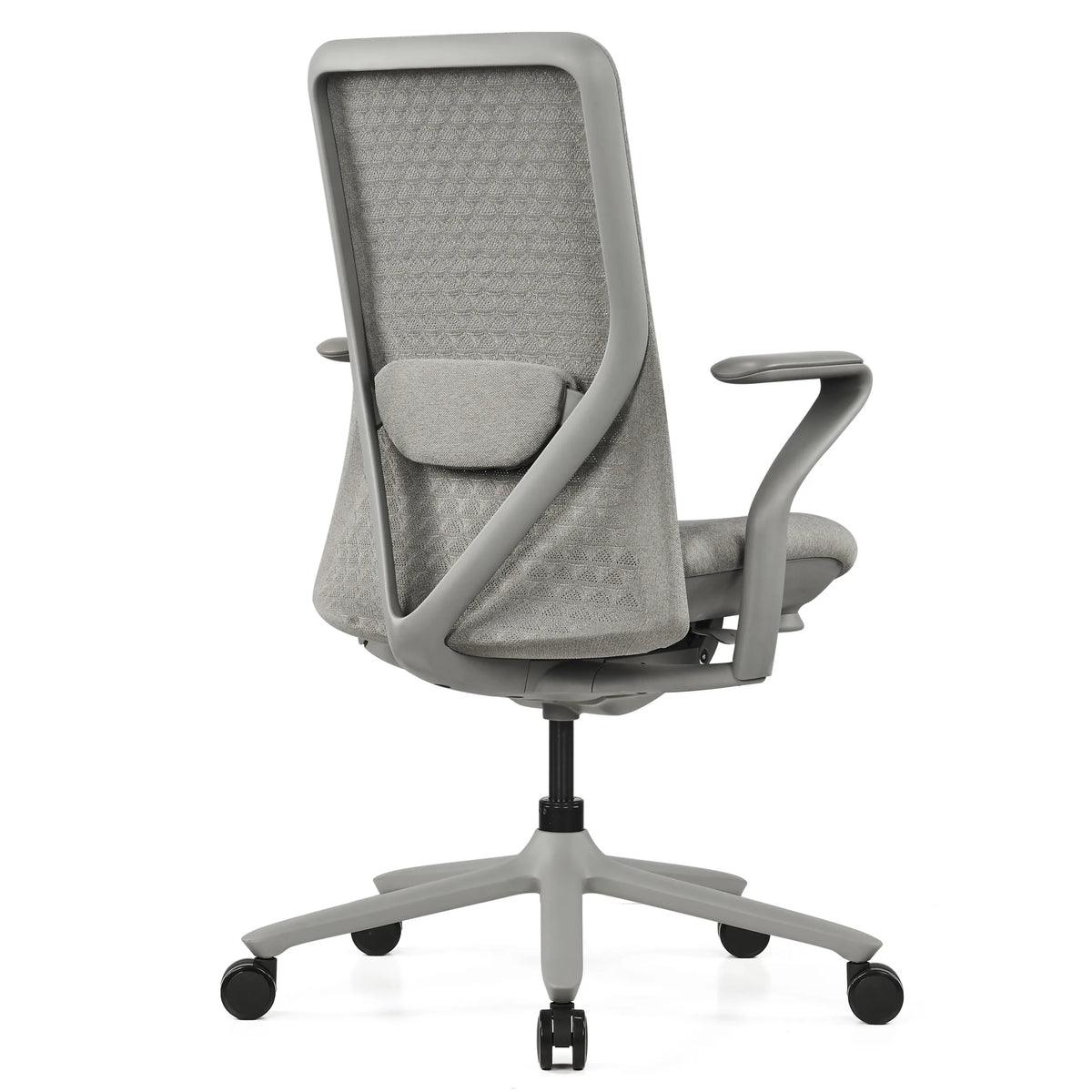 Rear view of the High End Office Chair VERVIO in grey with mesh backrest by hjh OFFICE