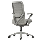 Rear view of the High End Office Chair VERVIO in grey with mesh backrest by hjh OFFICE