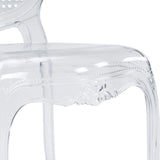 Transparentes Kunststoffgestell mit Ornamenten des Vierfußstuhls CRISTALIO von hjh LIVING