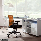 Professional Office Chair PORTO BASE in black and orange with armrests and castors by hjh OFFICE (AI-generated image)