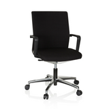 Black Professional Office Chair MOVE-TEC 3D with armrests and five-caster base by hjh OFFICE – 360-degree view (front view 20°)