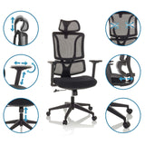 Home Office Chair ERGOMY in black with various adjustment options by MyBuero