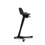Black Standing aid TOP WORK 34 with seat, backrest and four-legged base by hjh OFFICE – 360-degree view (front three-quarter view 60°)