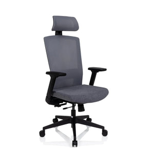 Grey Professional Office Chair CAPTIVO with headrest and black armrests by hjh OFFICE